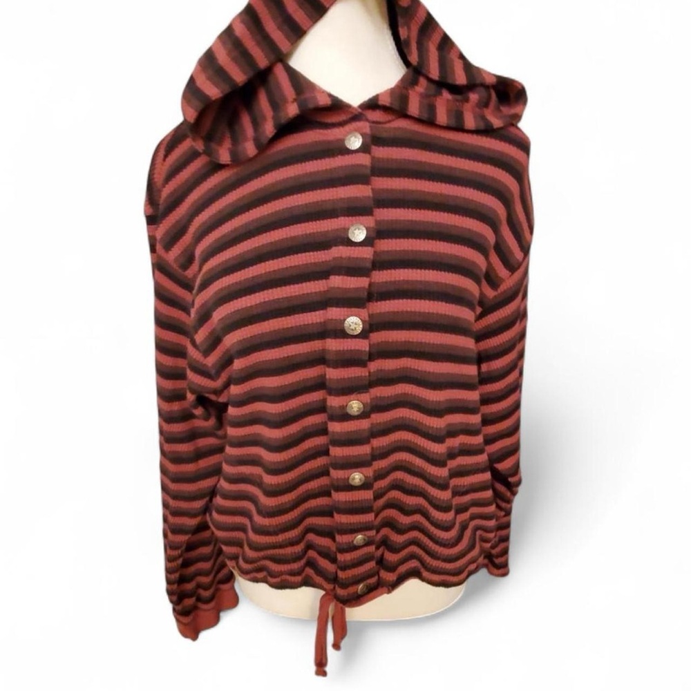 90’s Vintage Hard Tail Waffle Stripe Hoodie